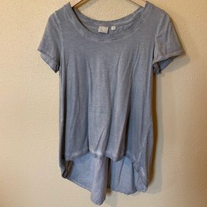 Anthropologie mail stamp grey top